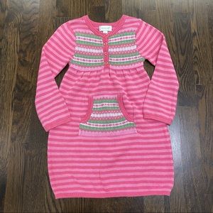 NWOT Savannah Long sleeve sweater dress pink and green size 4T